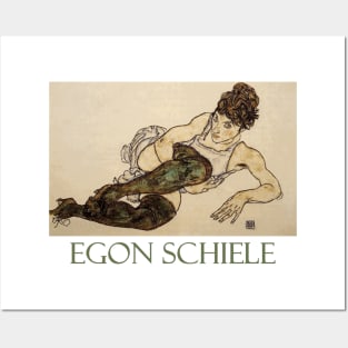 Reclining Woman with Green Stockings (1917) by Egon Schiele Posters and Art